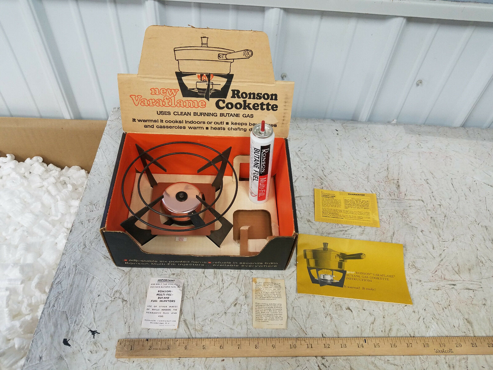 Vintage Ronson Varaflame Cookette Butane Gas Deluxe Handi Stand - Fresh Stock Dated February 2026