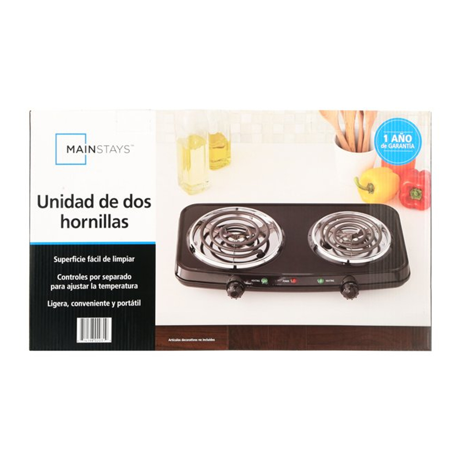 Mainstays Double Burner, 120V~ 1800W, Portable, Easy to Cook, Elegant Classic De - Fresh Stock Dated January 2026