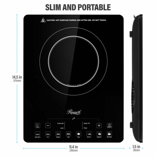 1500W Portable Induction Cooktop Countertop Burner with 15 Temp and Power Levels - Fresh Stock Dated January 2026