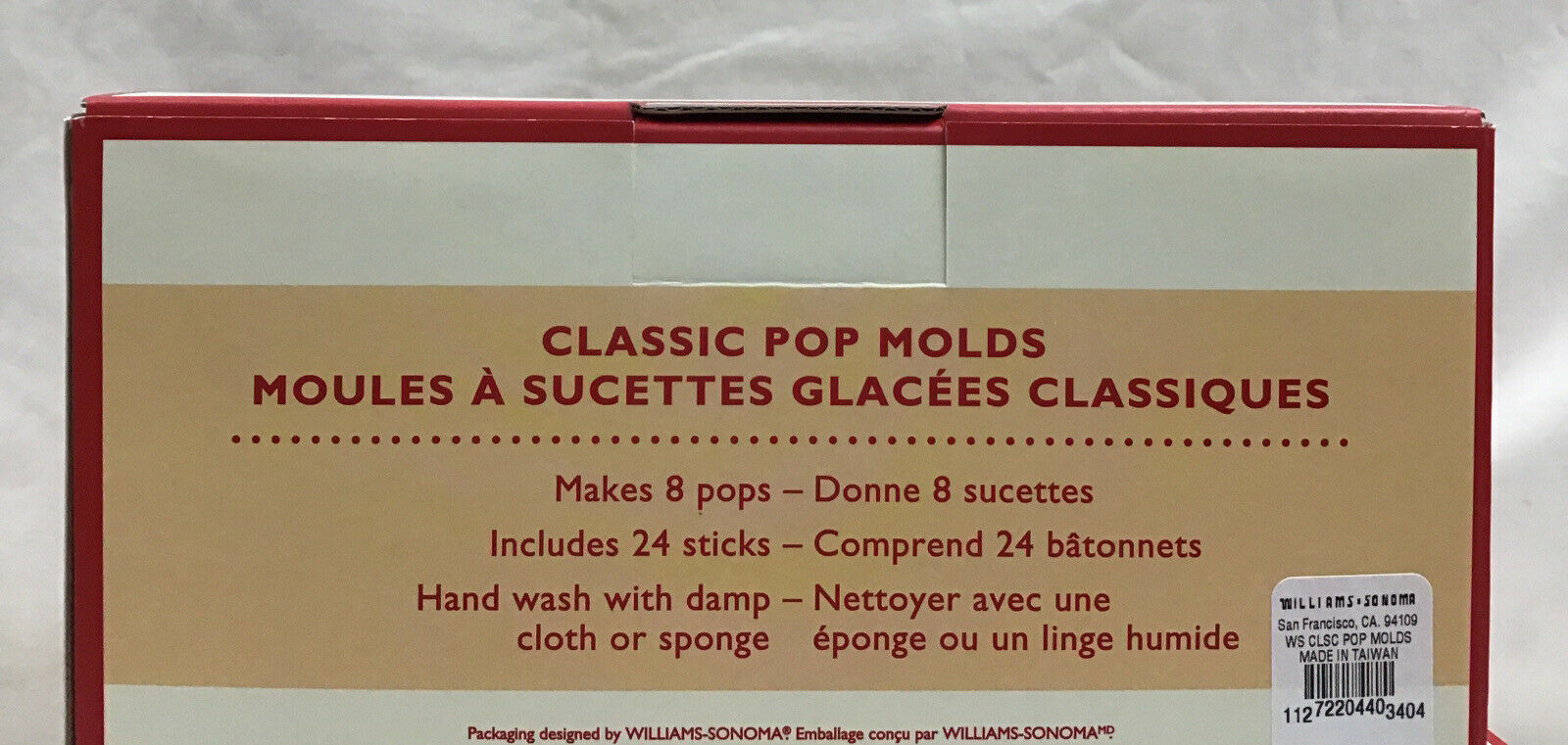 NEW Williams-Sonoma Classic Pop Molds Lot Of 2 Sets - Fresh Stock Dated February 2026