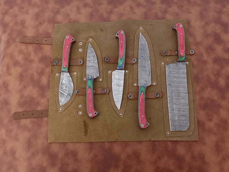 Handmade Damascus kitchen knives set , chef knife set  , Best Gift For Mother - Fresh Stock Dated January 2026