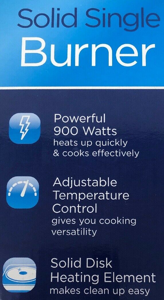 Oster Black Solid Single Burner (Powerful Watts, Adjustable Temperature Control) - Fresh Stock Dated February 2026