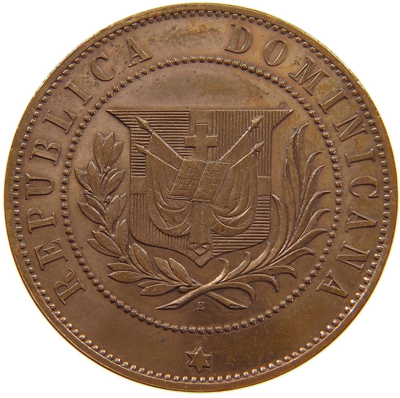 DOMINICAN 2 CENTAVOS 1878 PATTERN  SHINNY PROOF FIELDS  #t84 193 - Fresh Stock Dated December 2025