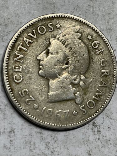Dominican Republic 25 Centavos 1967 Item - Box 13 - Fresh Stock Dated December 2025