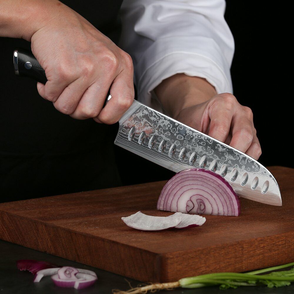 TURWHO 7inch Santoku Knife 67-Layer Japanese VG10 Damascus Steel Kitchen Knife - Fresh Stock Dated January 2026
