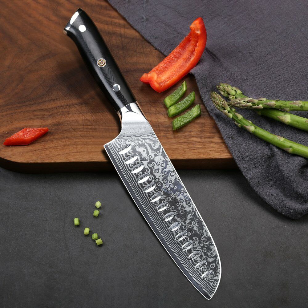 TURWHO 7inch Santoku Knife 67-Layer Japanese VG10 Damascus Steel Kitchen Knife - Fresh Stock Dated January 2026
