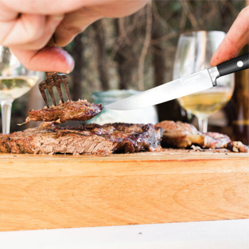 Steak Knives Set Stainless Steel 4pcs Non-Serrated Super Sharp Walnut Handles - Fresh Stock Dated January 2026