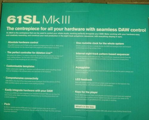 Novation 61SL MkIII Centerpiece For Your Hardware w/ Seamless DAW Control unused - Fresh Stock Dated December 2025