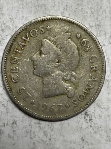 Dominican Republic 25 Centavos 1967 Item - Box 13 - Fresh Stock Dated December 2025