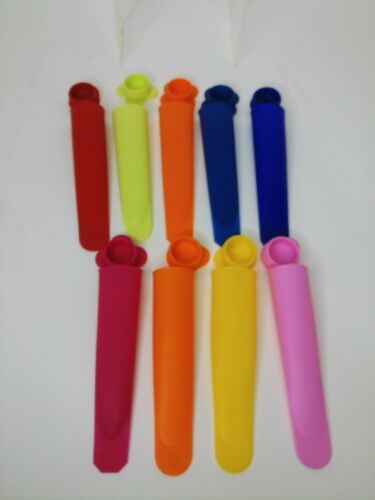 Set of 9 Silicone Push Up Frozen Stick Ice Cream Pop Yogurt Jelly Molds w Holder - Fresh Stock Dated February 2026