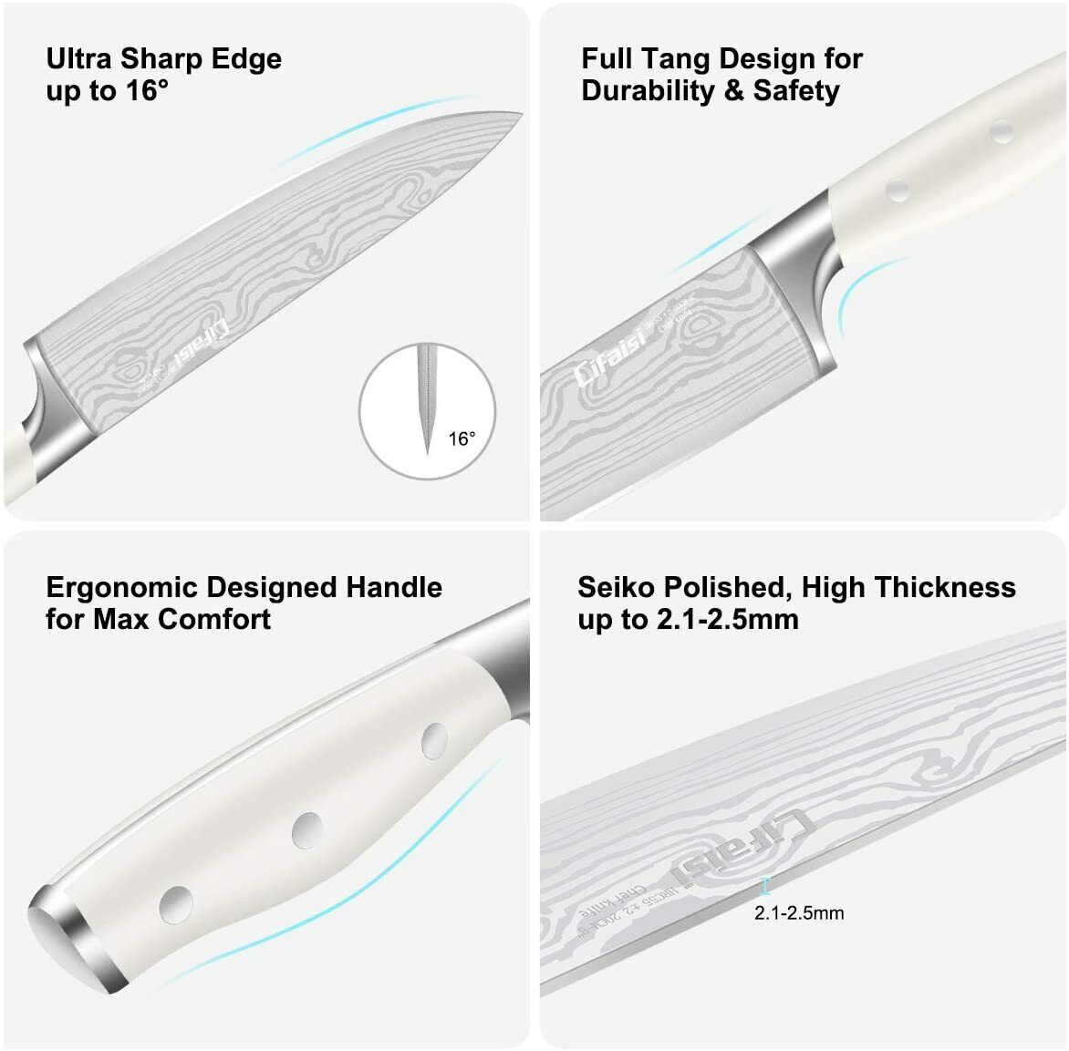 Knife Set, 23-Piece Kitchen Knife Set with Block Wooden German Stainless Steel - Fresh Stock Dated February 2026