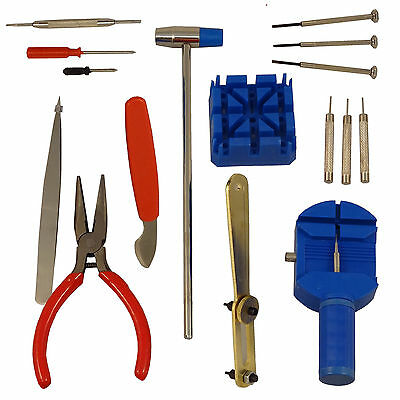 16pc Watch Back Opener Repair Tool Kit Band Pin Strap Link Remover Watchmaker - Fresh Stock Dated December 2025