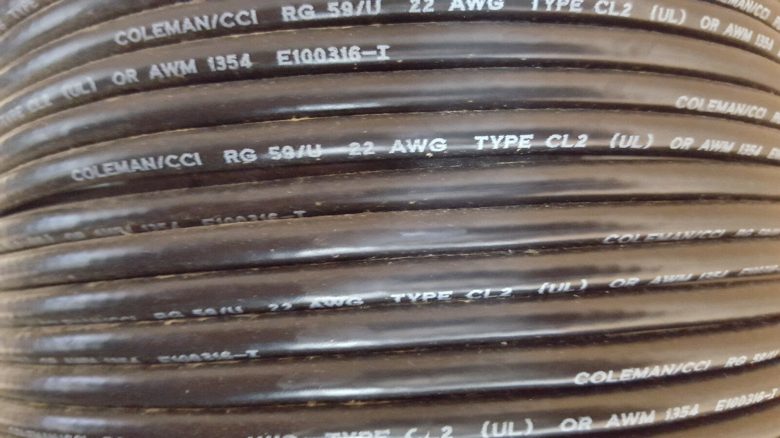 9910550608 1,000FT LIBERTY WIRE AND CABLE COLEMAN RG59 22AWG BC 95%BC XTRA-FLEX - Fresh Stock Dated December 2025