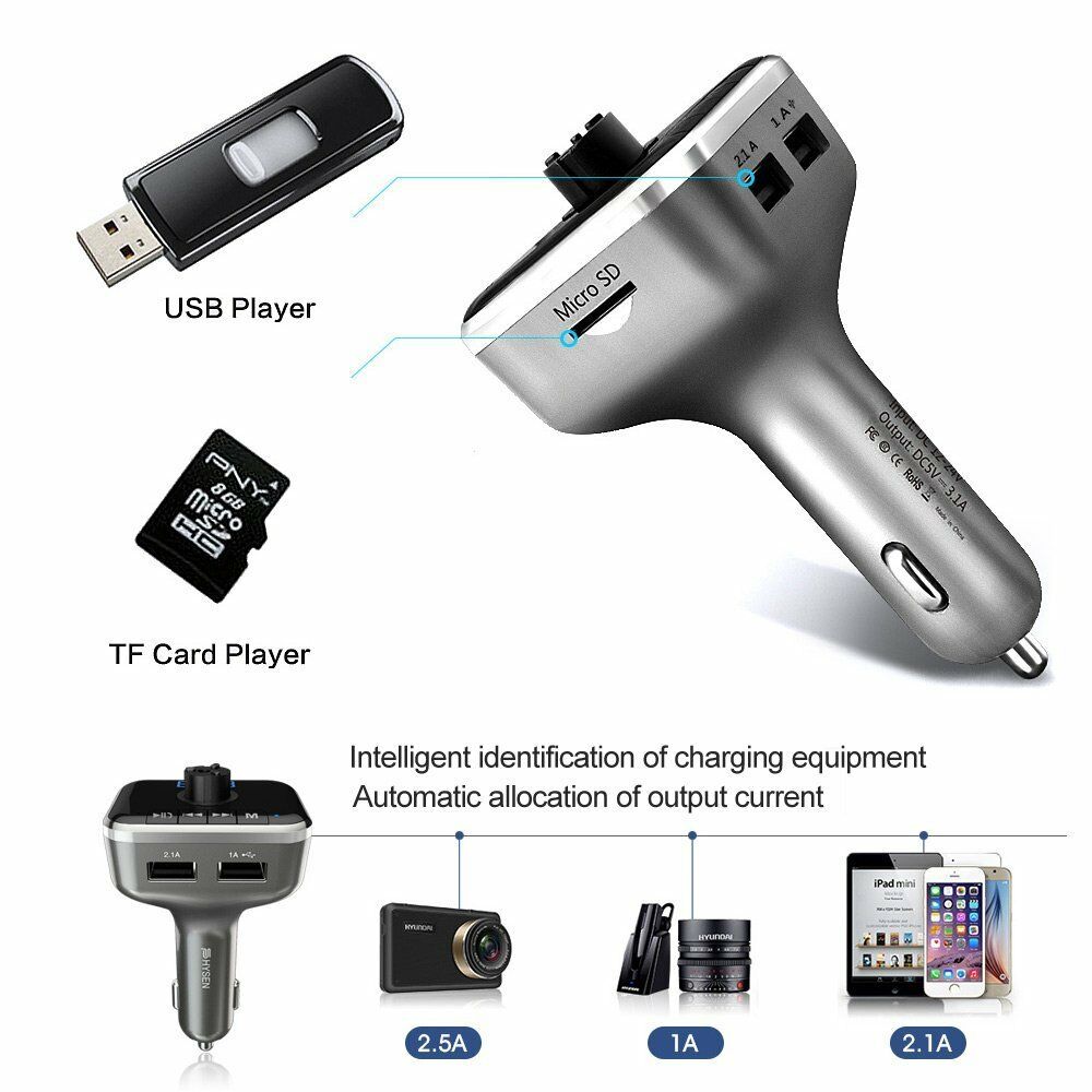 Wireless In-Car Bluetooth FM Transmitter Radio Adapter, FM Transmitter Aux Worke - Fresh Stock Dated December 2025