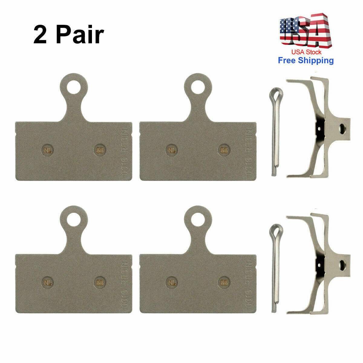 2 Pair For Shimano G01S Resin Disc Brake Pads MTB Bike XTR XT-M SLX Alfine M675 - Fresh Stock Dated December 2025