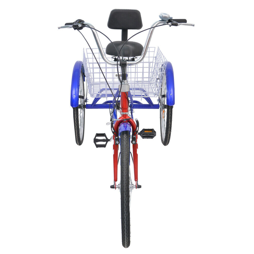 Adults Tricycle 7Speed Cruiser Trike 24Inch 3Wheels Bike Shopping Picnic Outdoor - Fresh Stock Dated January 2026