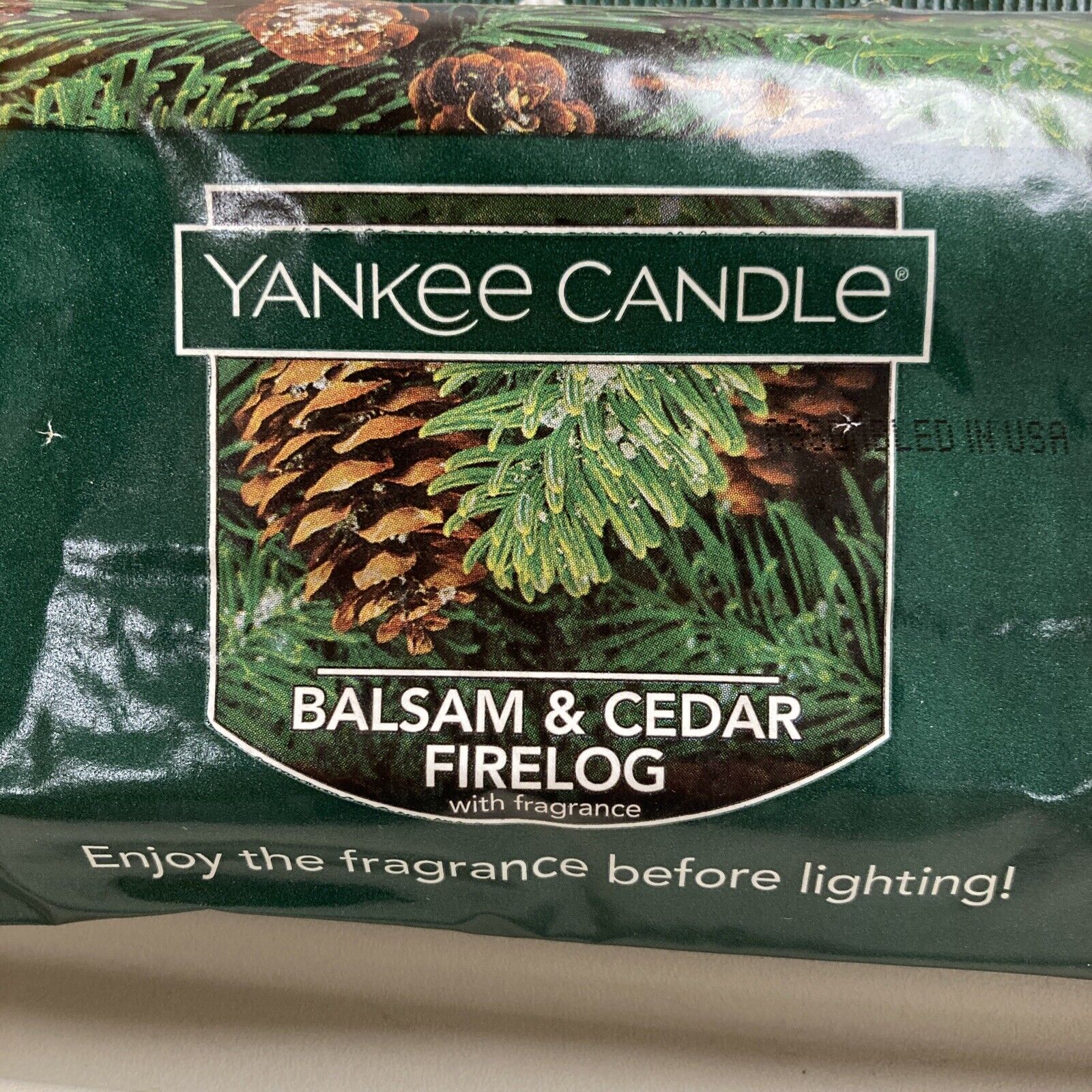 2 X Yankee Candle Balsam & Cedar Firelog Fragrance Fire Log 3 Hour Burn - Fresh Stock Dated January 2026