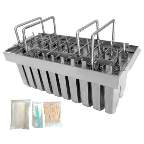 20pcs Stainless Steel Molds Industrial Ice Lolly Popsicle Ice Cream With Sticks - Fresh Stock Dated February 2026