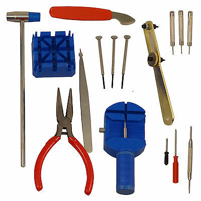 16pc Watch Back Opener Repair Tool Kit Band Pin Strap Link Remover Watchmaker - Fresh Stock Dated December 2025
