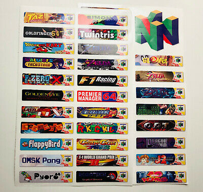 Nintendo 64 N64 End Labels All 296 Custom Game Stickers + homebrew, Variants - Fresh Stock Dated January 2026
