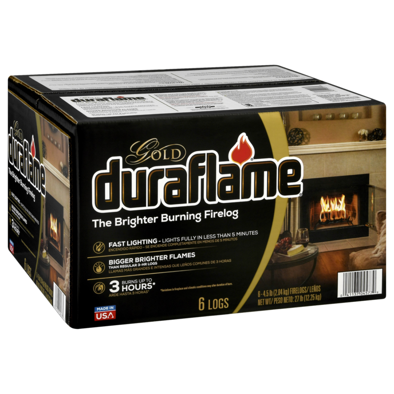 6 Pack Duraflame Gold Ultra Premium Blend Fire Starter 45 lbs Firelogs 3 Hr Burn - Fresh Stock Dated January 2026