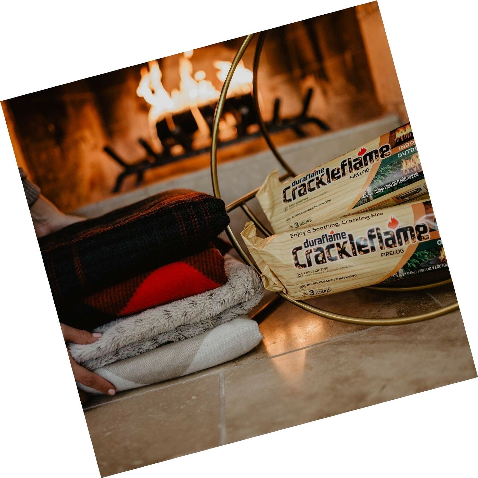 duraflame Crackleflame 4.5lb 3-hr Indoor/Outdoor Firelog, 4-pack - Fresh Stock Dated January 2026
