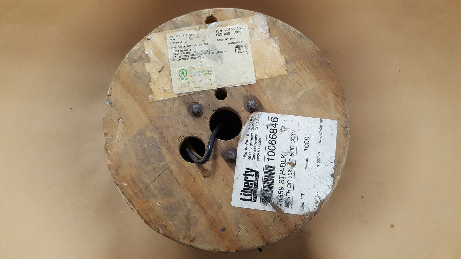 9910550608 1,000FT LIBERTY WIRE AND CABLE COLEMAN RG59 22AWG BC 95%BC XTRA-FLEX - Fresh Stock Dated December 2025