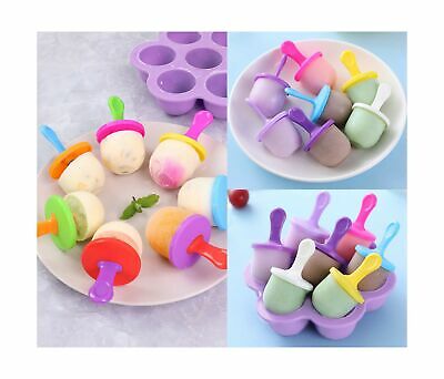 2 Pack Popsicle Molds 7-Cavity Colorful Baby Popsicle Molds Non Stick DIY Ice Po - Fresh Stock Dated February 2026