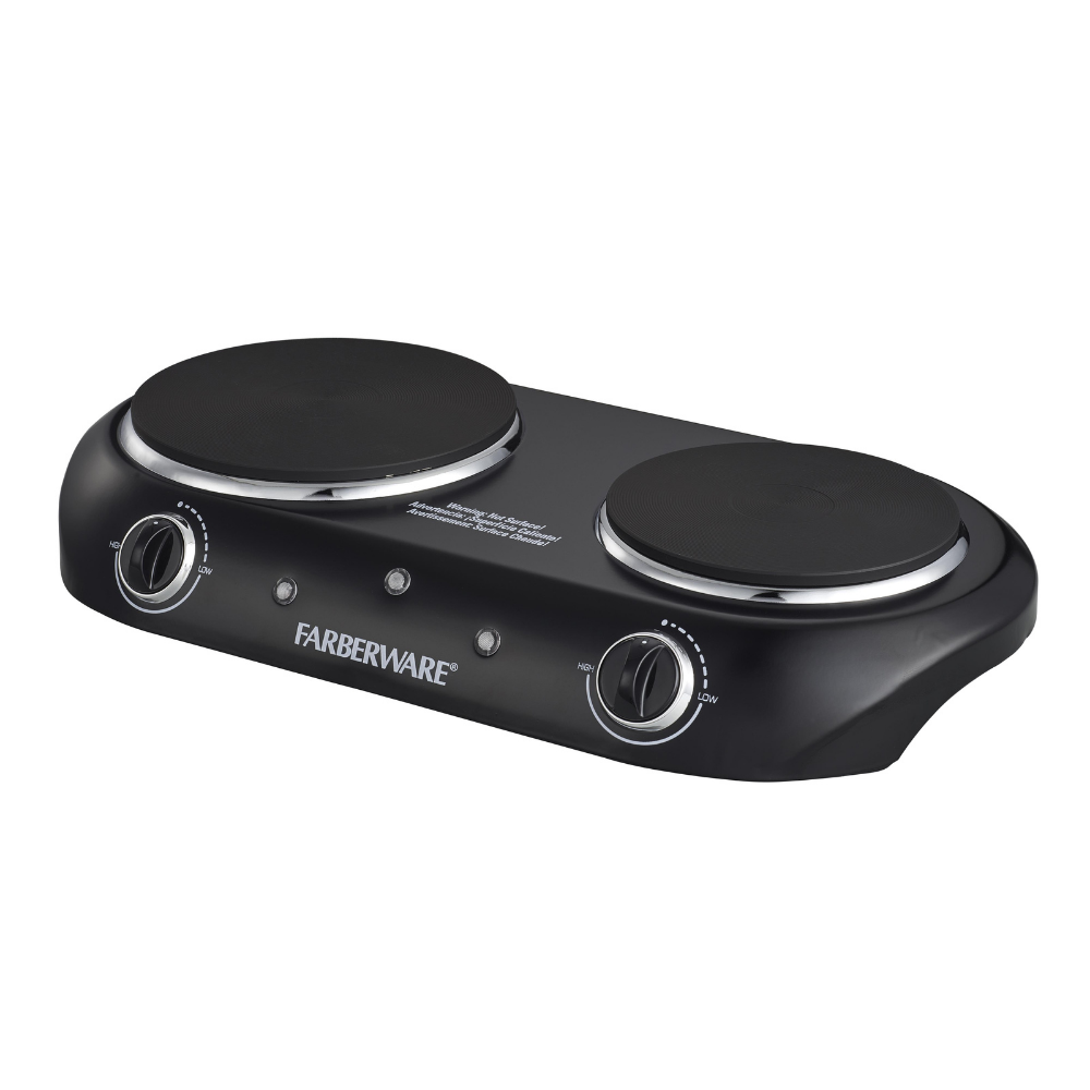 Double Burner Cooktop Electric Plate Portable Hot Stove 1800W Countertop Cooking - Fresh Stock Dated February 2026