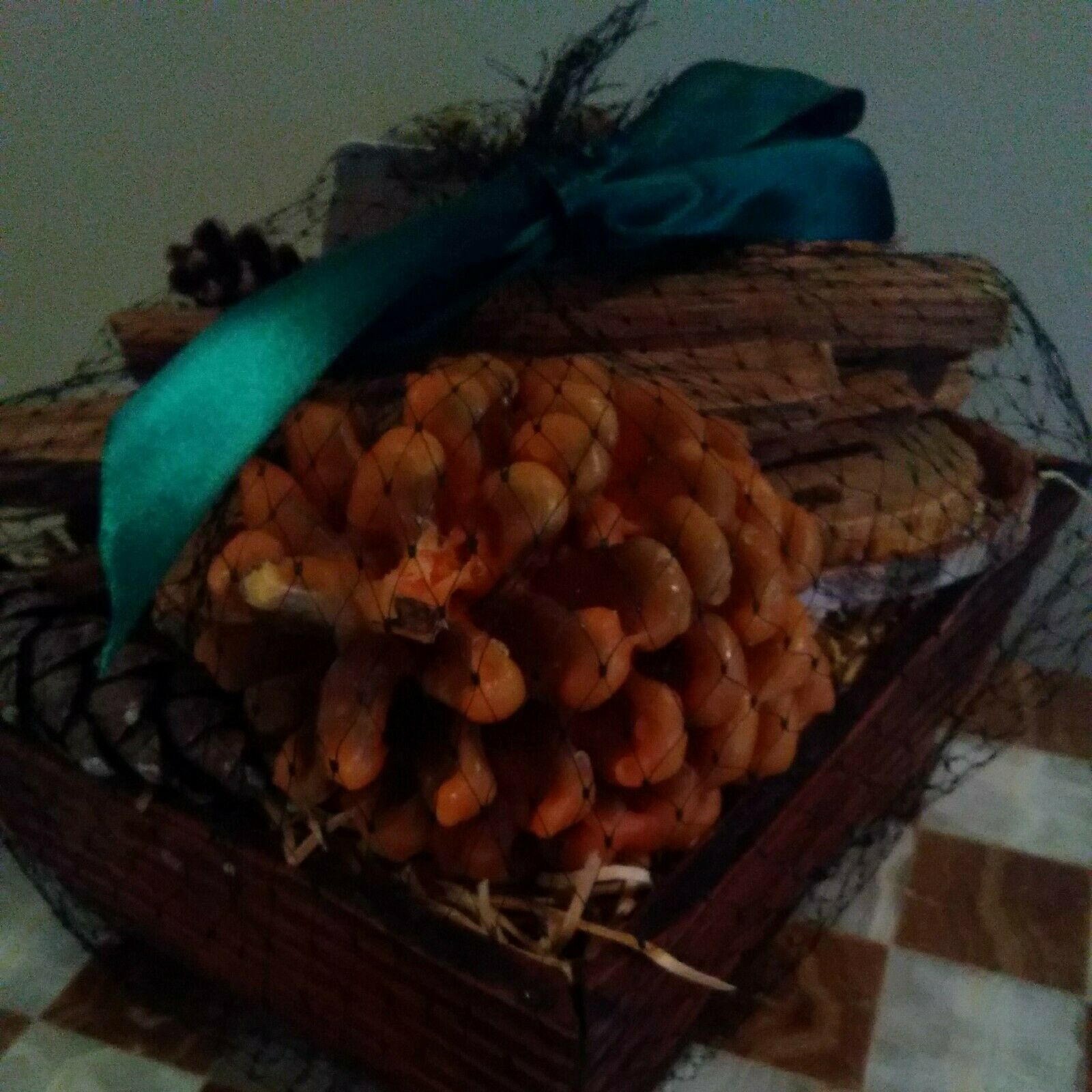 NEW Firestarter Fireside Basket from TARGET ~ with Pine Cone Shaped Candles Fatw - Fresh Stock Dated December 2025