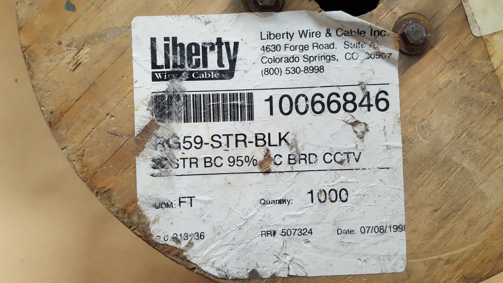 9910550608 1,000FT LIBERTY WIRE AND CABLE COLEMAN RG59 22AWG BC 95%BC XTRA-FLEX - Fresh Stock Dated December 2025
