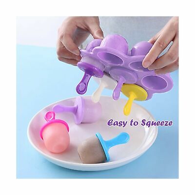 2 Pack Popsicle Molds 7-Cavity Colorful Baby Popsicle Molds Non Stick DIY Ice Po - Fresh Stock Dated February 2026