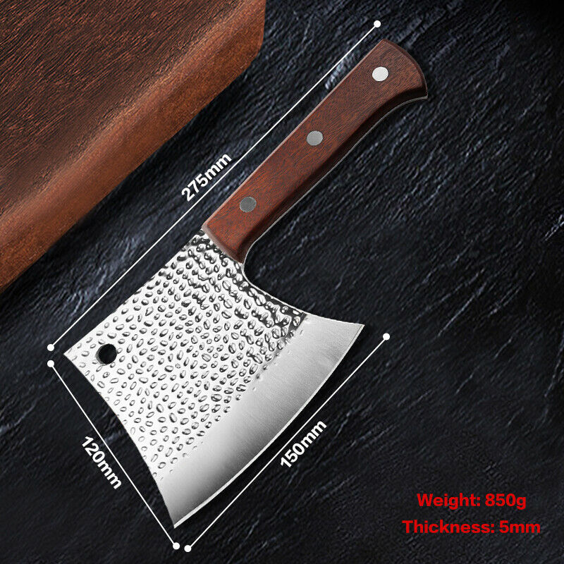 Chef Butcher Knife Bone Chopping Stainless Steel Forged Cleaver Kitchen Knife - Fresh Stock Dated January 2026