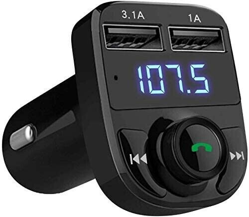 Bluetooth FM Transmitter Car Adapter Transmitter FM Audio Receiver Dual USB - Fresh Stock Dated December 2025
