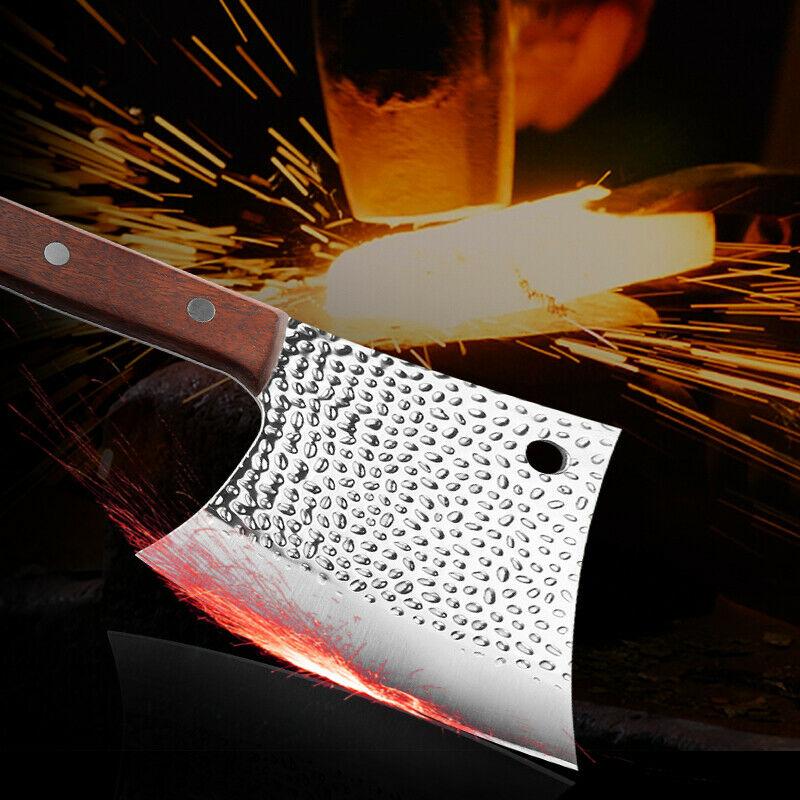 Chef Butcher Knife Bone Chopping Stainless Steel Forged Cleaver Kitchen Knife - Fresh Stock Dated January 2026