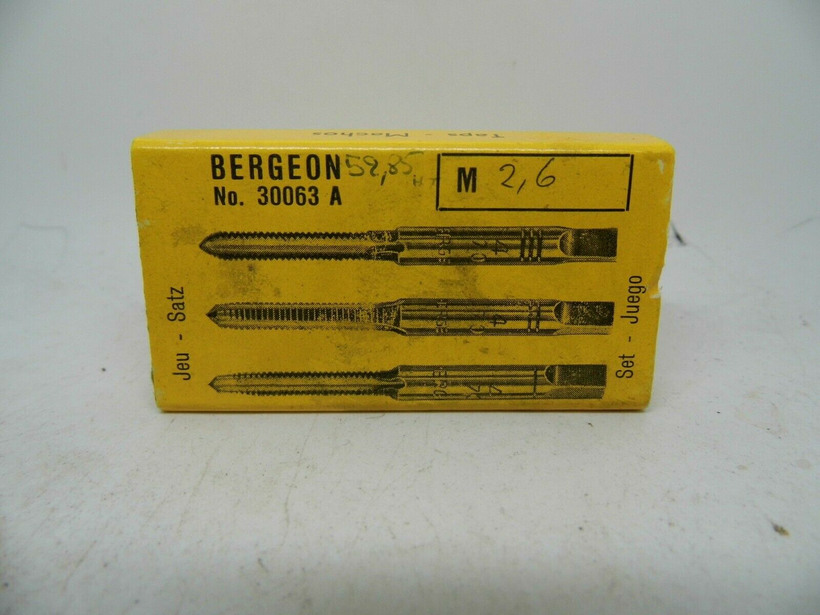 Tap Bergeon No. 30063 Various Sizes M2-M2, 60 - M3 - Fresh Stock Dated December 2025