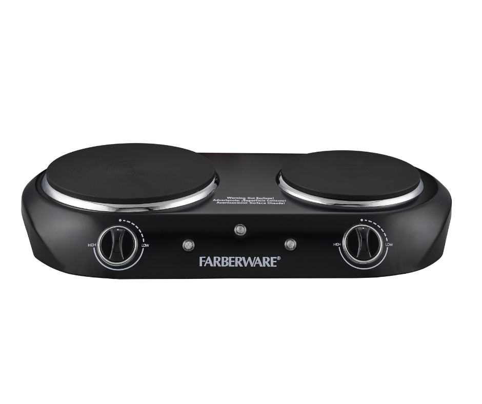 Electric Stove Cooktop Burner 1800W Hot Plate Portable 2 Burners Kitchen Cooking - Fresh Stock Dated February 2026