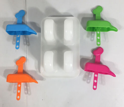 Vintage Lickety Sip Frozen Popsicle Maker 4-Section Ice Pop Mold Freeze Summer - Fresh Stock Dated February 2026