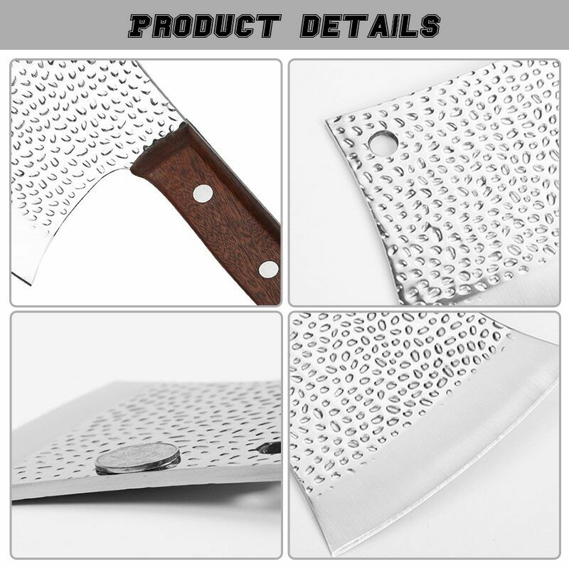 Chef Butcher Knife Bone Chopping Stainless Steel Forged Cleaver Kitchen Knife - Fresh Stock Dated January 2026