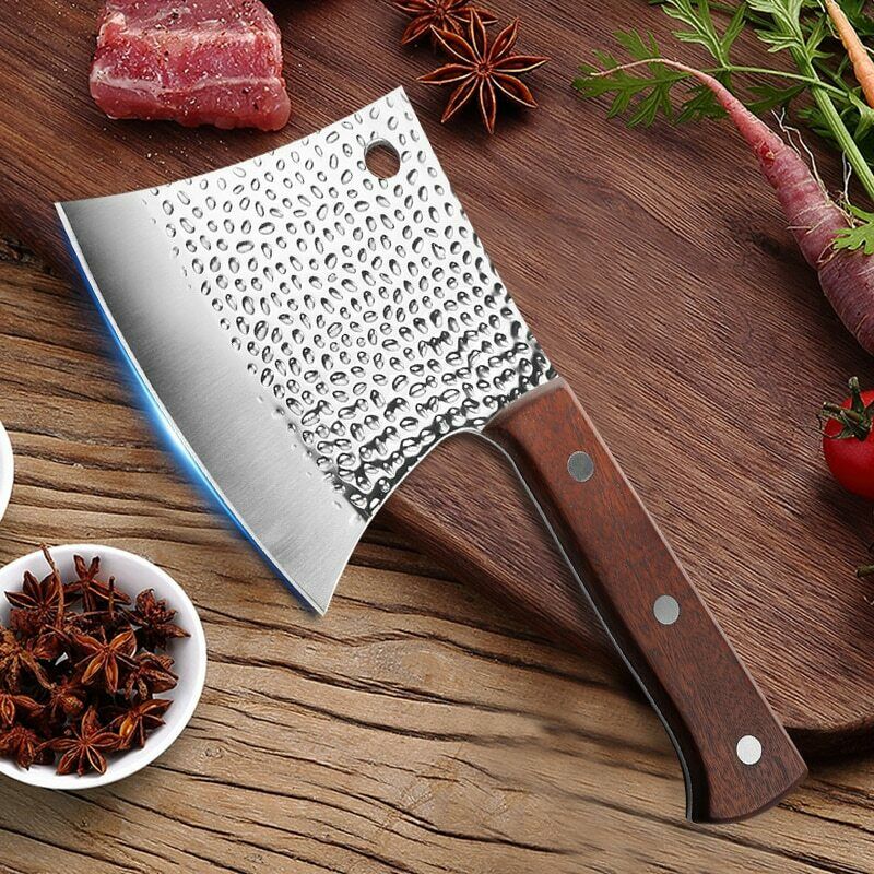 Chef Butcher Knife Bone Chopping Stainless Steel Forged Cleaver Kitchen Knife - Fresh Stock Dated January 2026