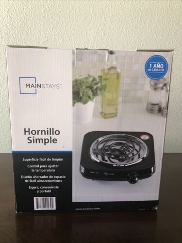 Mainstays Lightweight Adjustable Single Burner Kitchen Stove Top - Fresh Stock Dated February 2026