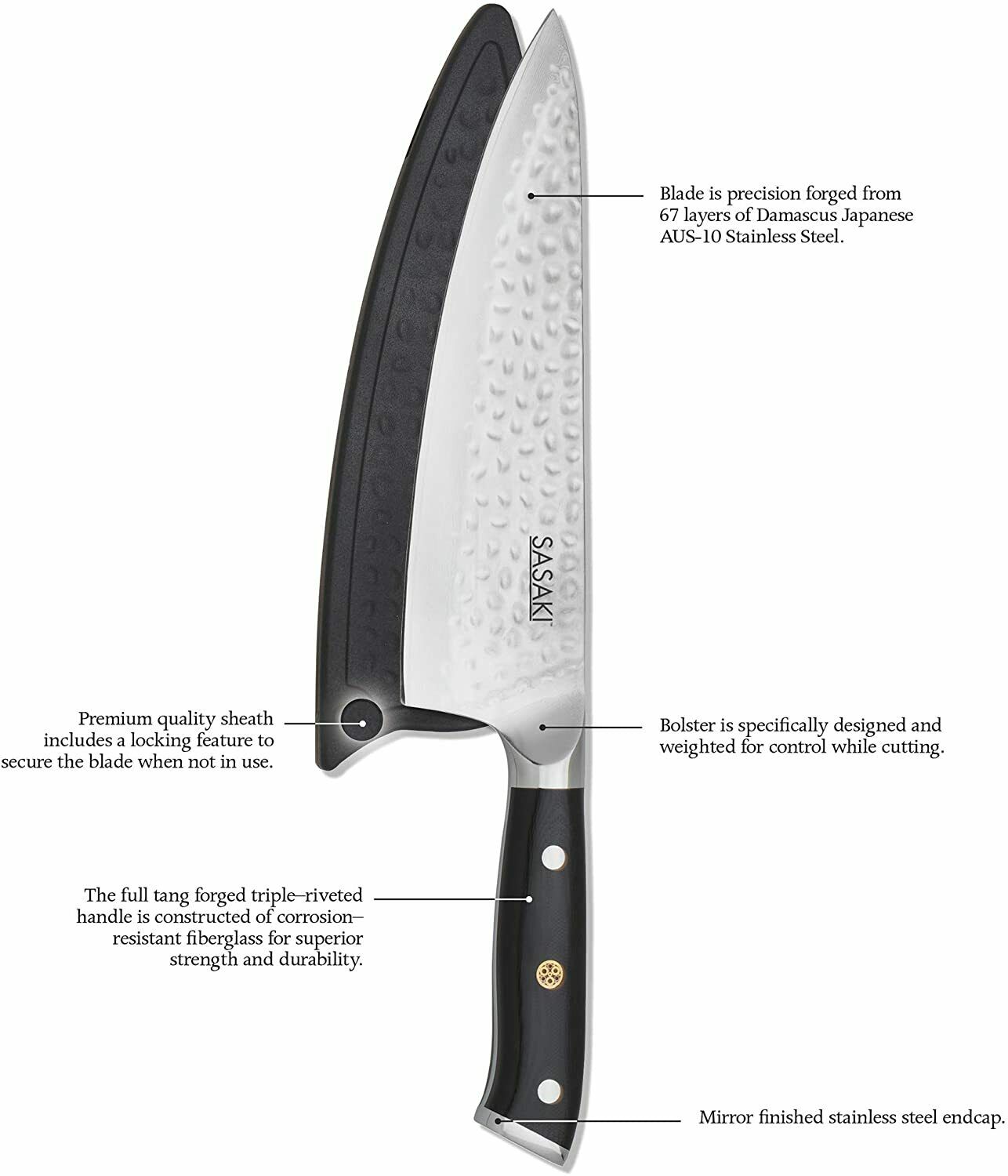 Sasaki Takumi Japanese Knife Set 3 DAMASCUS 3.5/7/8 PAIRING KNIFE ARTISAN SERIES - Fresh Stock Dated January 2026