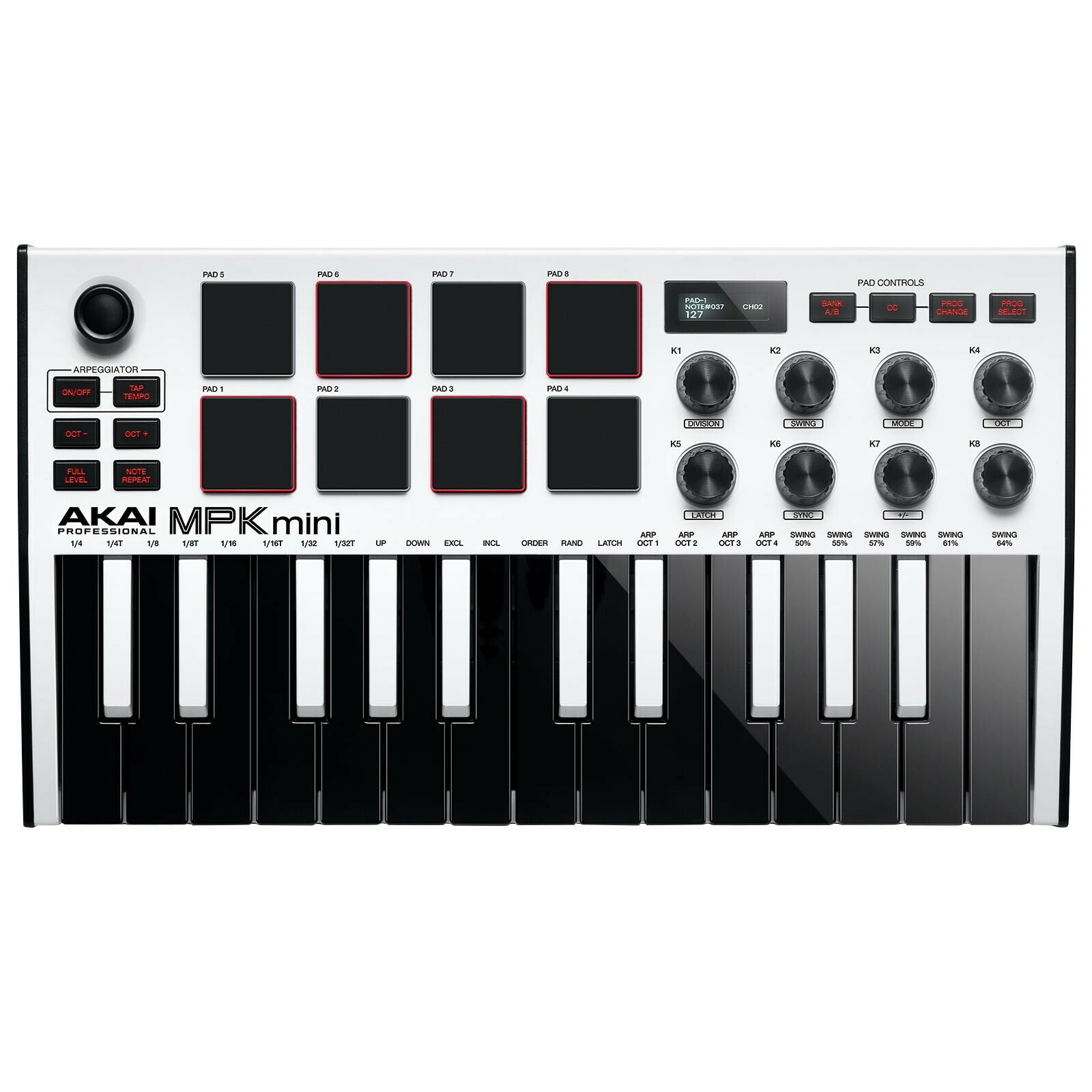 Akai MPK Mini MK3 25-Key USB Keyboard & Pad Controller White, Software & Earbuds - Fresh Stock Dated December 2025