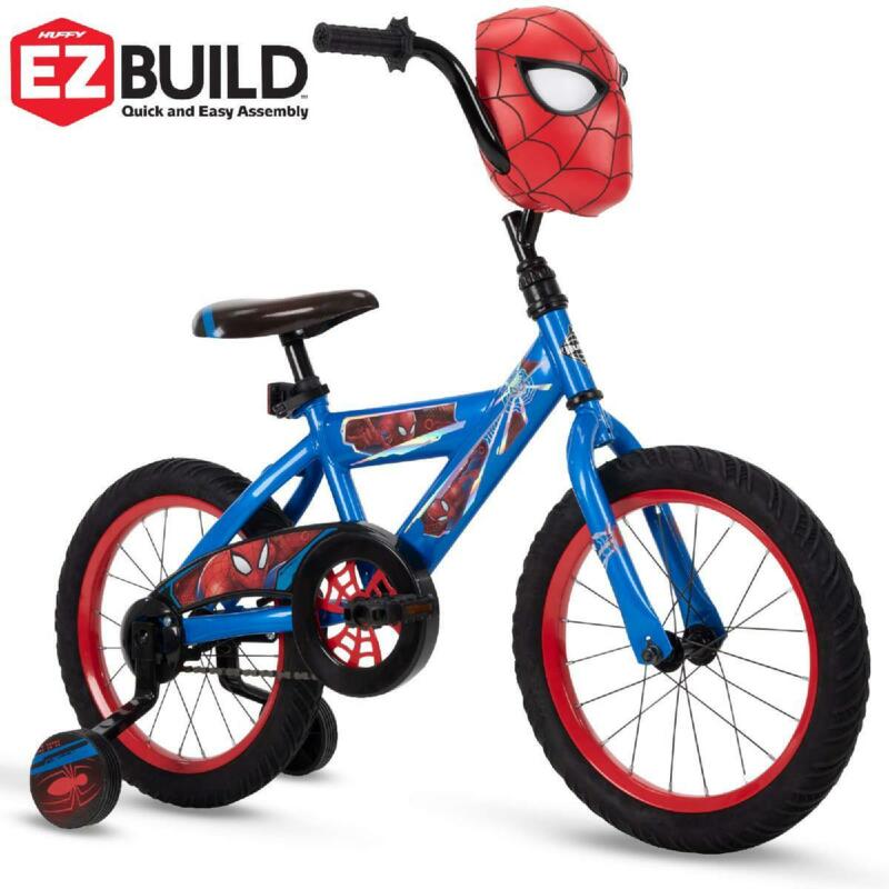 Marvel Spider-Man 16-in Boys' Bike for Kids Huffy Bicycle Easy Assemble 4+ Blue - Fresh Stock Dated January 2026