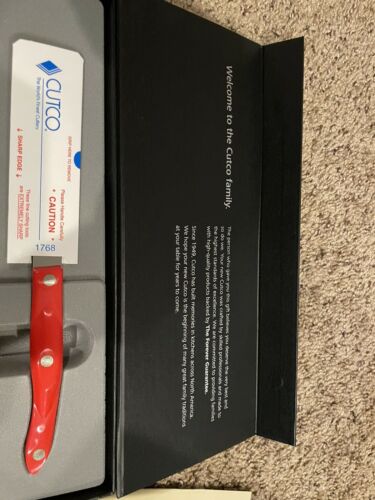 Cutco 1768 Spatula Spreader and 1766 Santoku Knife Red Handle Promo Set - Fresh Stock Dated January 2026