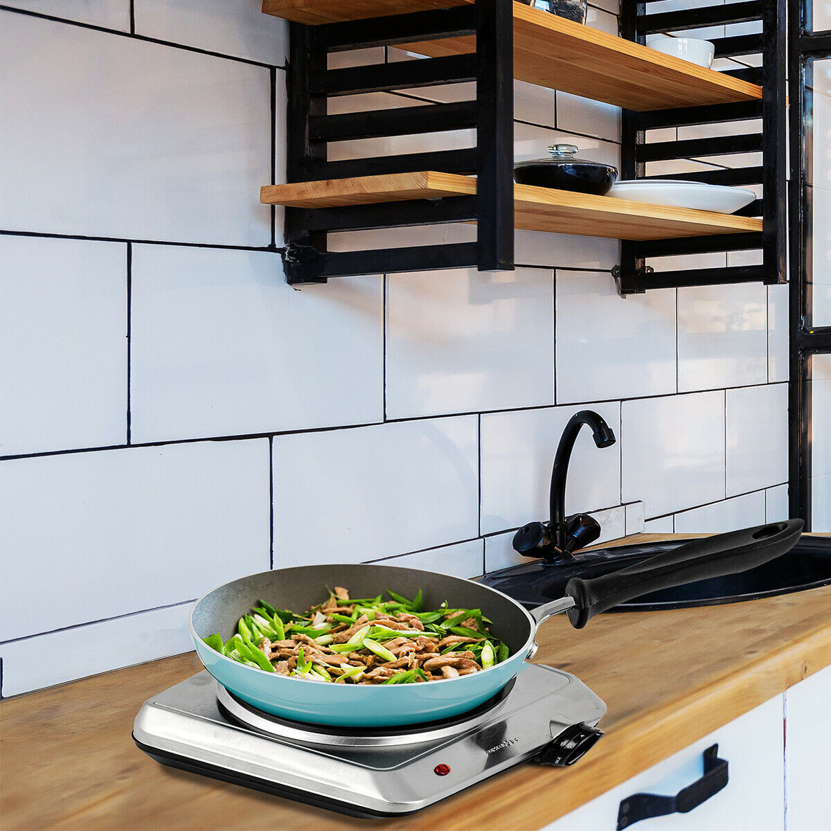 Ovente Electric Glass Infrared Countertop Single Cooking Burner 7.5 Inch BGI201S - Fresh Stock Dated February 2026