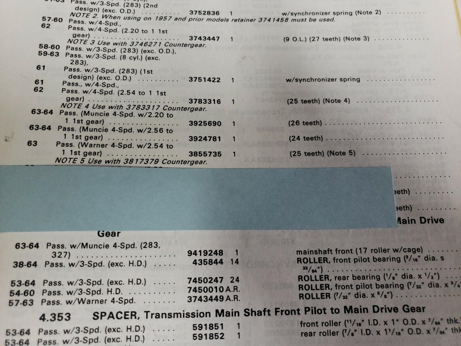 Vintage NOS Borg Warner 4 Speed, 2:54  First Gear Input Shaft 3855735 - Fresh Stock Dated December 2025