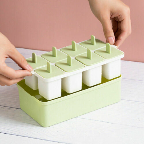 8PCS Frozen Ice Cream Maker Mould Tray Freezer Stick Ice Bar Yogurt Mould - Fresh Stock Dated February 2026
