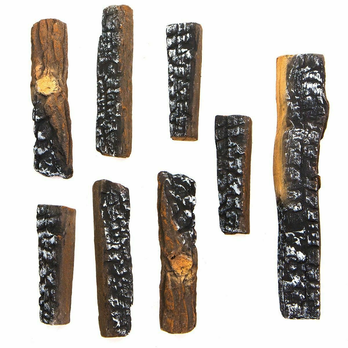 10PC Petite Ceramic Firepit Log Set Decorative Realistic Flame Wood Fireplace - Fresh Stock Dated January 2026
