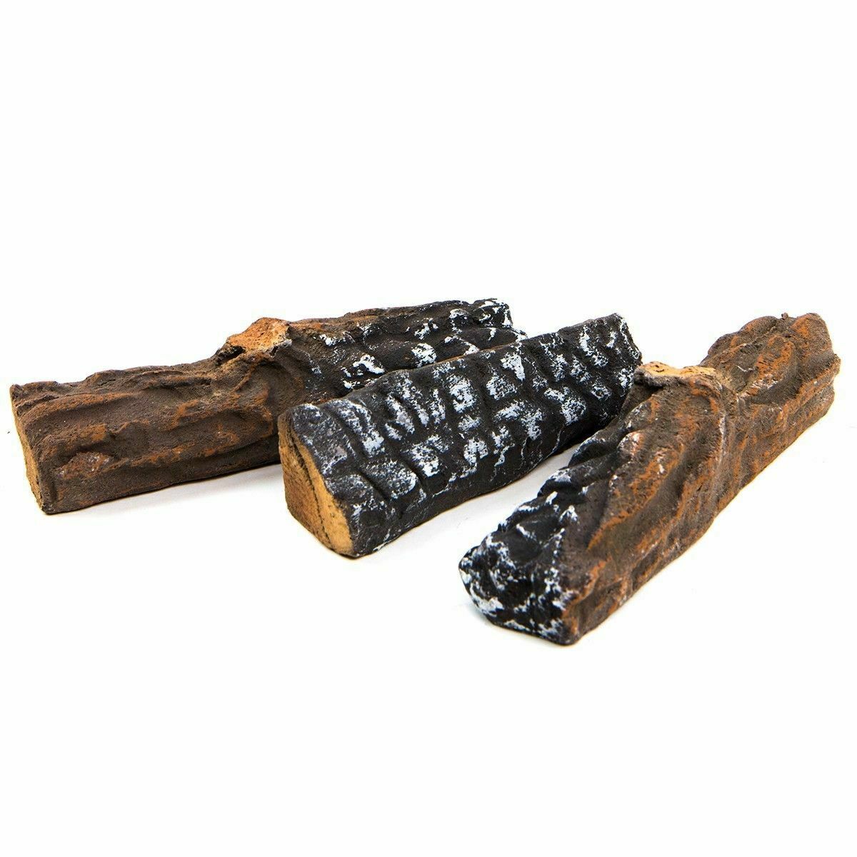10PC Petite Ceramic Firepit Log Set Decorative Realistic Flame Wood Fireplace - Fresh Stock Dated January 2026